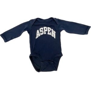 Rabbit Skins Aspen Onesie Long Sleeve Navy Infant Baby Size 6 Months